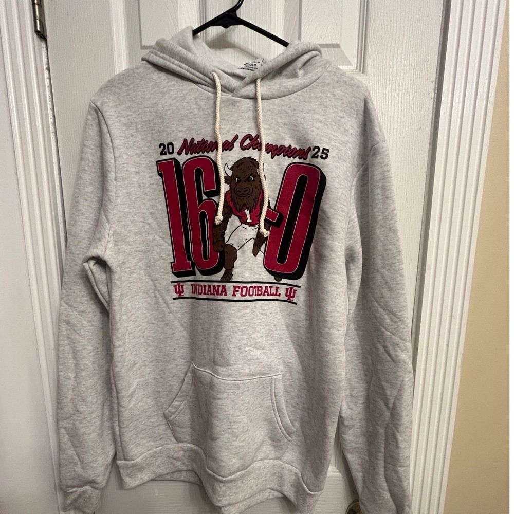 Where I'm From Indiana Football National Champions Hoodie Gray Mens Large NEW
